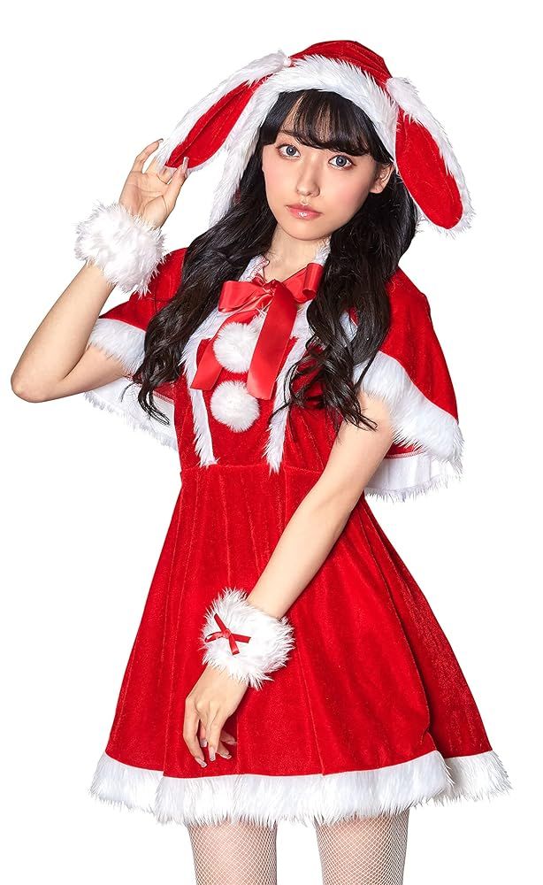 クリアストーン(Clearstone) 【Amazon.co.jp限定】 ミミノエル コスプレ クリスマス うさぎケープサンタ レディース S レッド