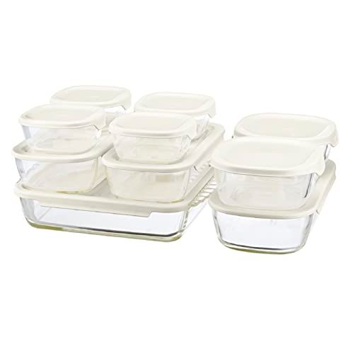 HARIO ハリオ スタッキング耐熱ガラスコンテナ スクエア10個セット HKOZ-1002-OW