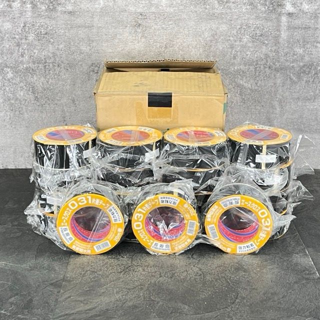 ブルズクロス エースクロス 031 片面テープ 50mmx20m 19巻セット 強力粘着 気密防水用 黒|512842