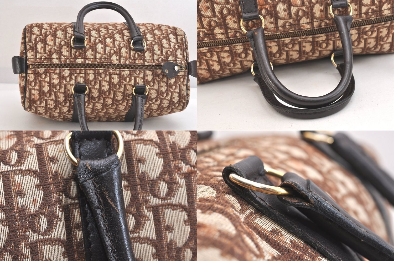 Christian Dior ディオール トロッター ボストンハンドバッグ キャンバス レザー ブラウン 2431N DECORATOM_COM_BR