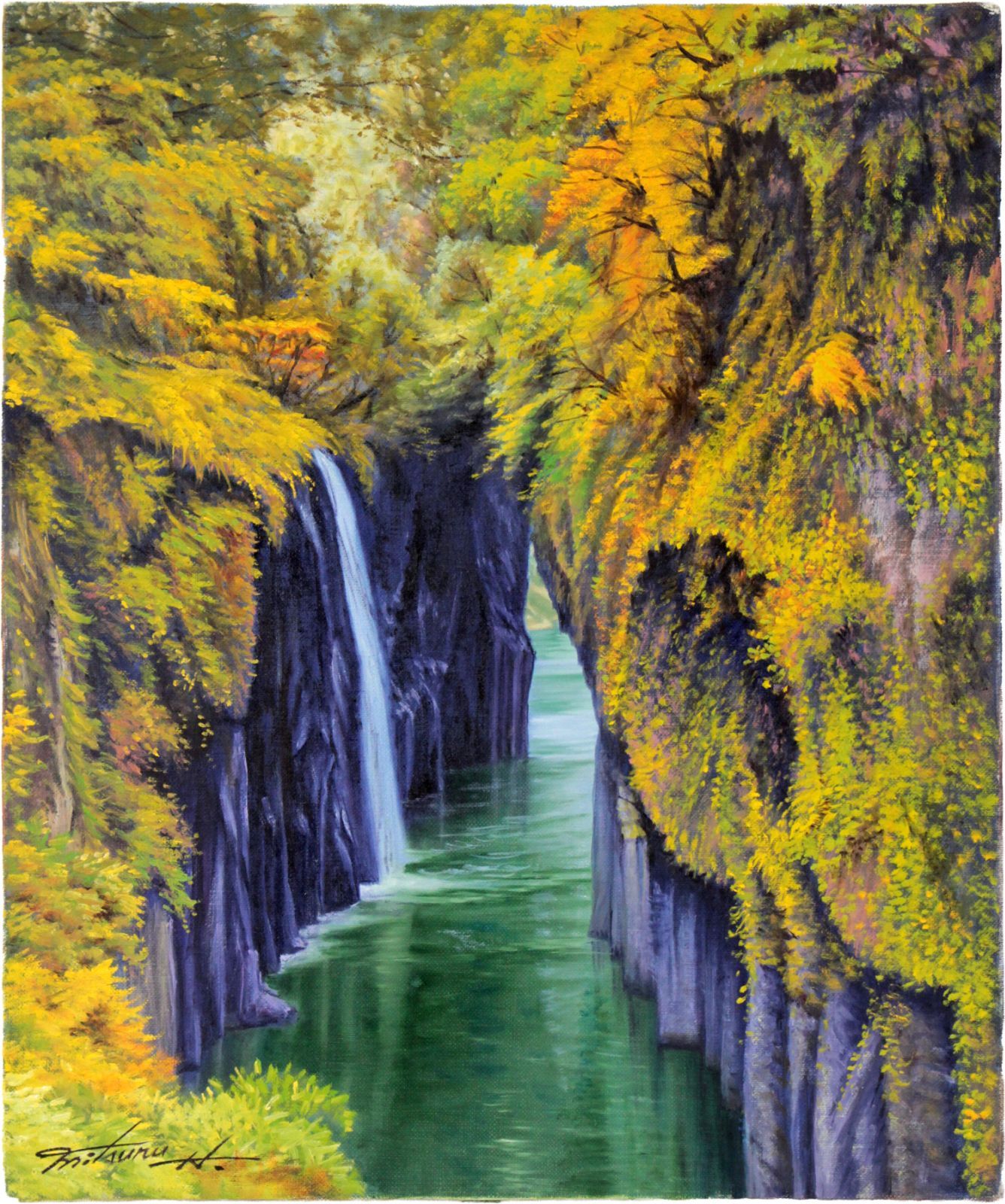 半澤満 「秋色の高千穂峡」 油絵・油彩画 絵画 半澤満 「秋色の高千穂峡」 油絵・油彩画 絵画 - メルカリ