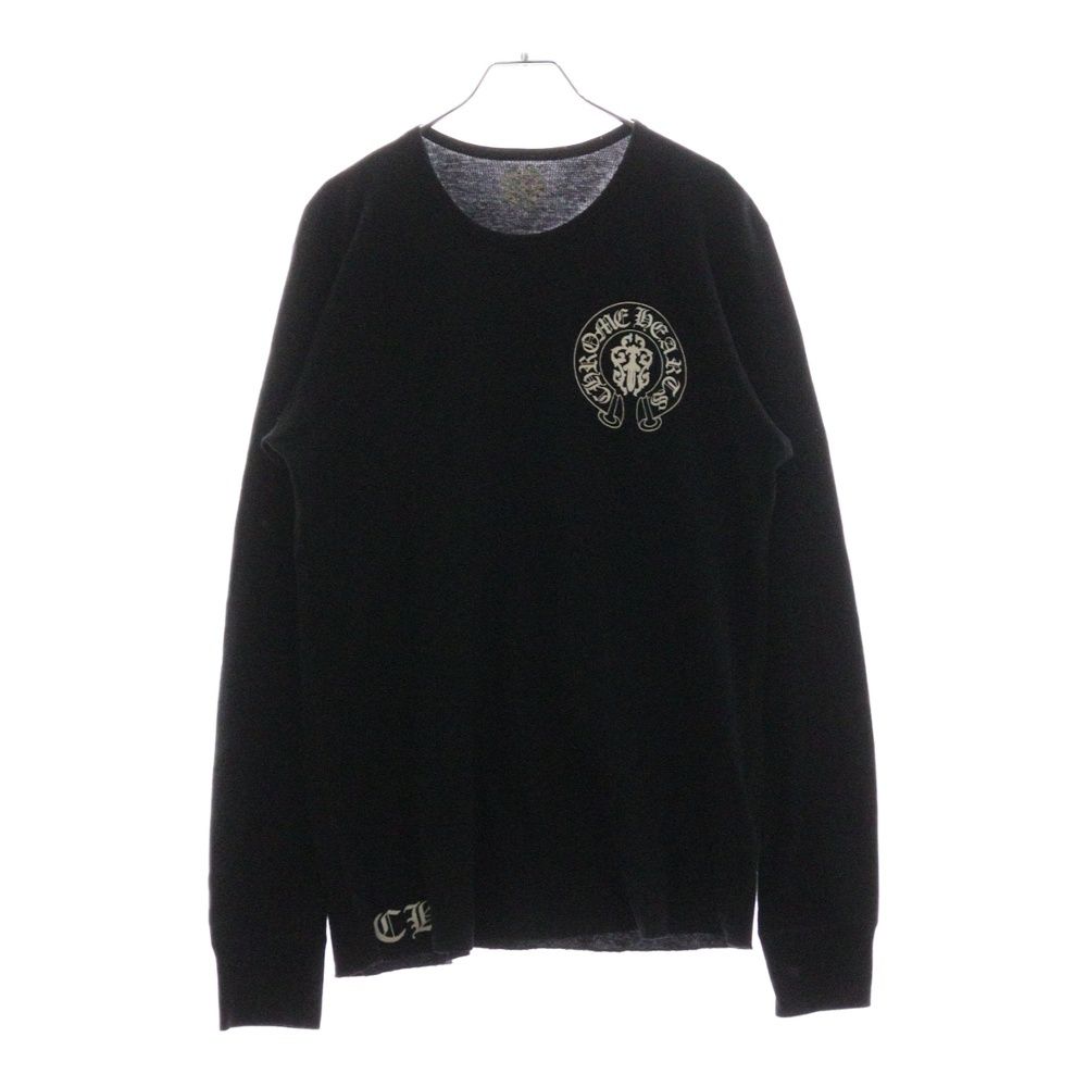 CHROME HEARTS ロングスリーブ　サーマルカットソー　星条旗　ブラック CHROME HEARTS (クロムハーツ) Thermal L/S 星条旗 プリント