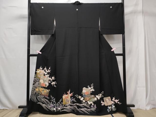 平和屋着物▽小紋 単衣 枝花文 ロング丈 洗える着物 AAAV2708fy