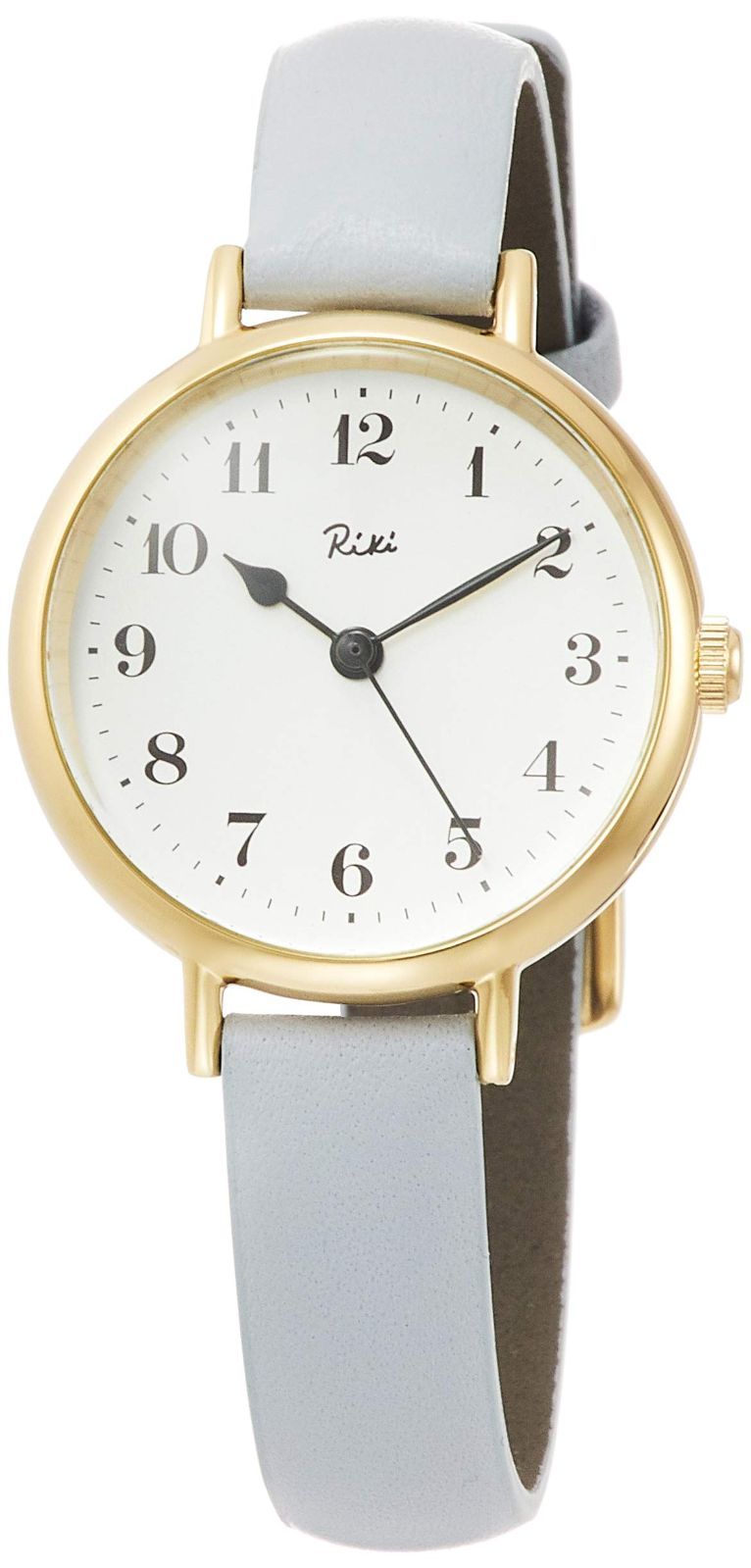 人気商品 リキ マリン クロック アラビア数字デザイン ホワイト文字盤 腕時計 カーブハードレックス 白すみれ色カーフ革バンド AKQK446 セイコーウォッチ レディース グレー