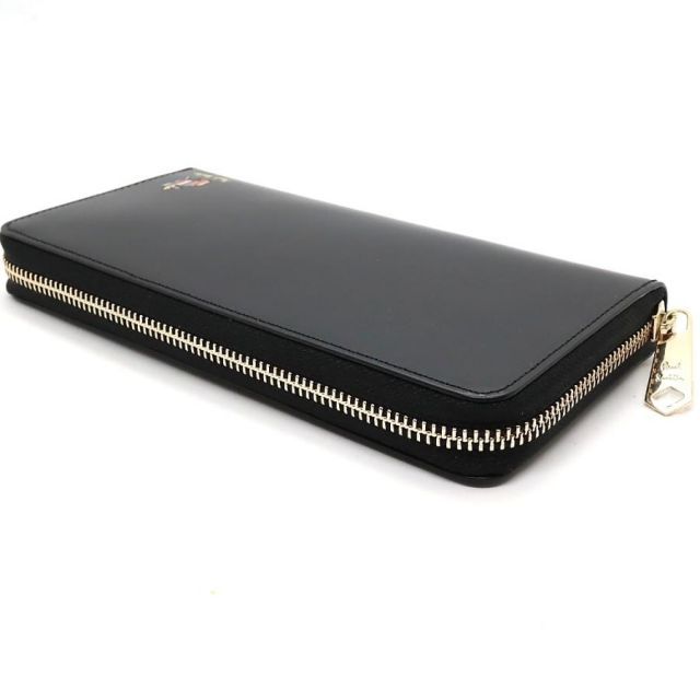 SSSS様★新品★ポールスミス★マーケトリーストライプラビットラウンド長財布★黒 マーケトリー ストライプ ラビット 長財布 ウォレット ラウンド