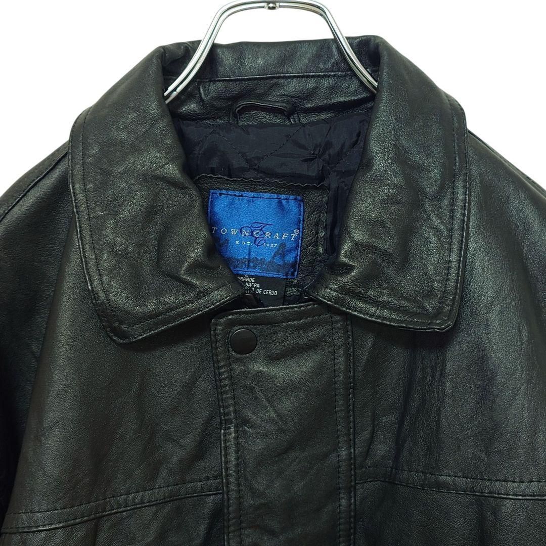 80s play town レザージャケット TOWNCRAFT】80s 青タグ 本革 ピッグレザージャケット A-4010 - メルカリ