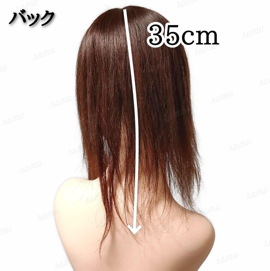 新品】高級人毛100％ ヘアピース モカブラウン④-35cm - メルカリ