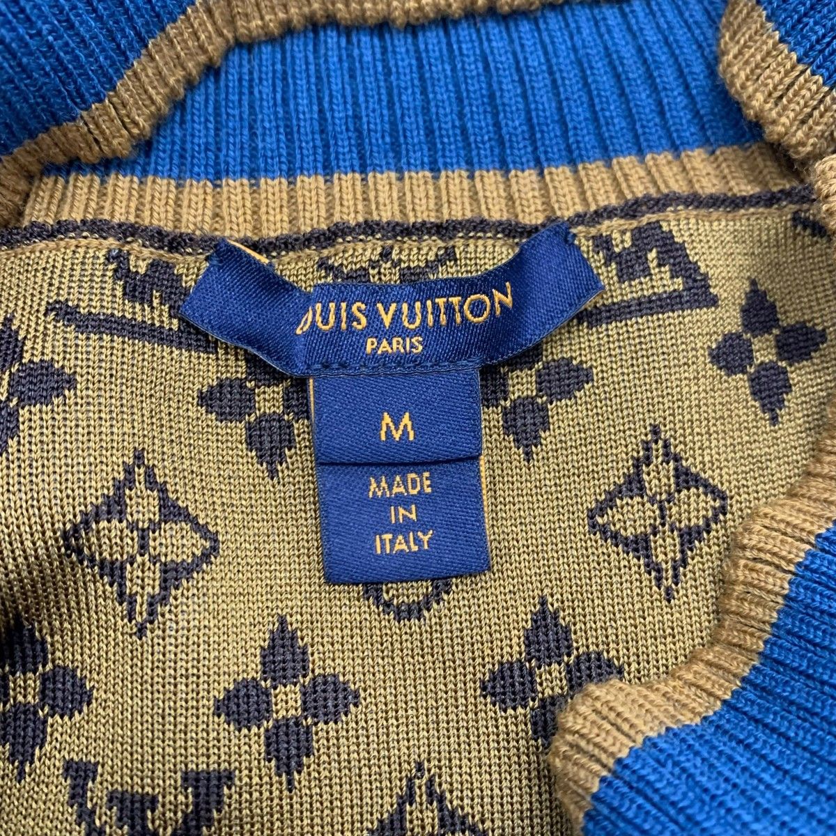 ルイヴィトン LOUIS VUITTON モノグラム トップス ブラウン ブルー ニット 20AW ハイネック ルイヴィトン LOUIS VUITTON モノグラム トップス ブラウン