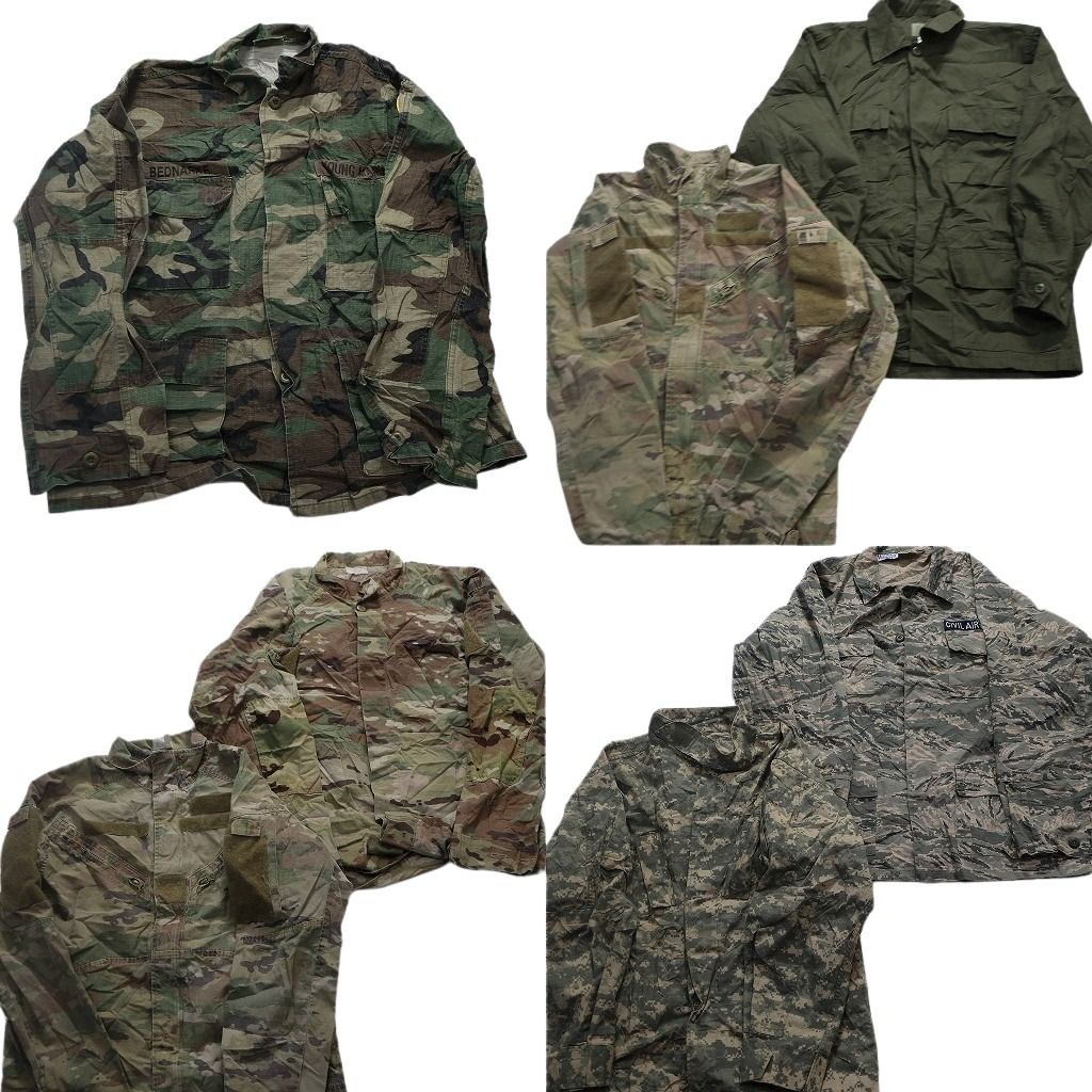 古着卸 まとめ売り 米軍民間 フィールドジャケット ミリタリー 7枚セット (メンズ Ｓ /Ｍ ) ウッドランド デジカモ  無地 中古 古着 MY6096