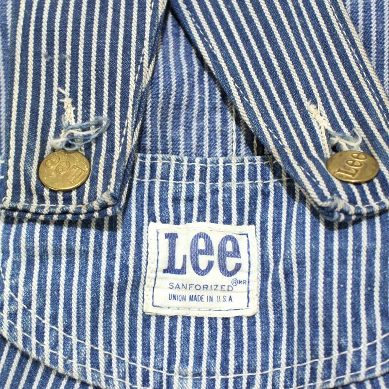60s USA製 vintage Lee ローバック ヒッコリー オーバーオール メンズ