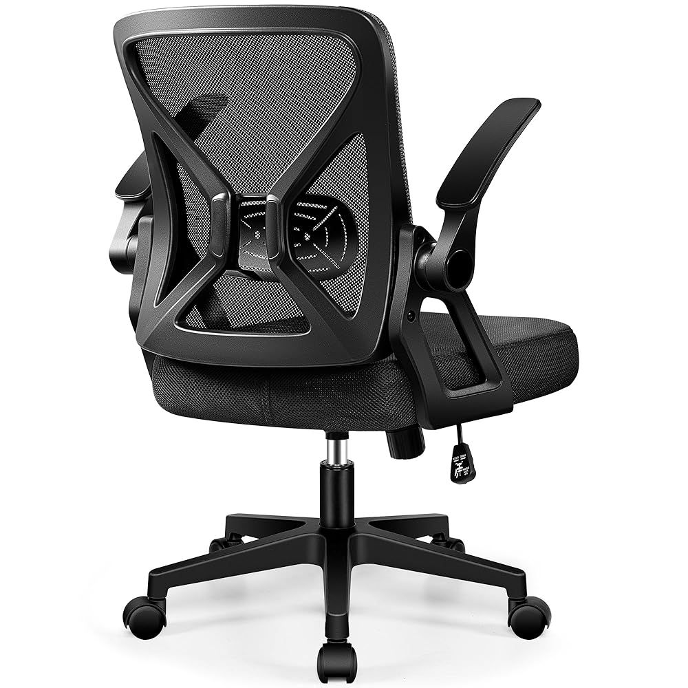 訳あり 品 展示品につきお買い得価格 FelixKing デスクチェア 跳ね上げ式肘掛 コンパクト 調節 360度回転 ブラック