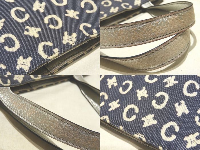 CELINE セリーヌ ミニトートバッグ ☆ Cマカダム柄 デニム ブルー系  