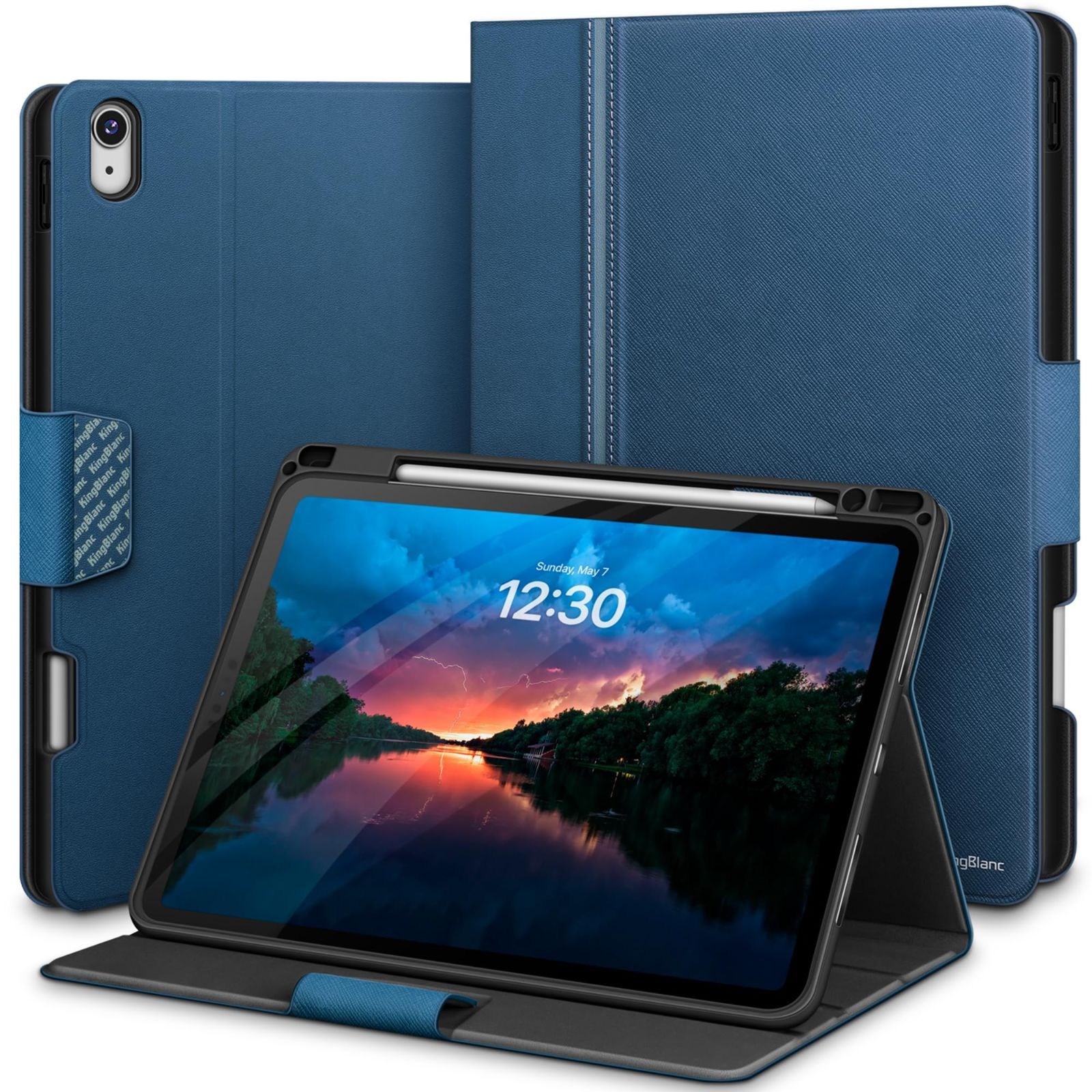 【在庫処分】10.9インチ ケース ケース 手帳型 ケース ペン収納 (2022/2020) オートスリープ 第5/4世代 Apple Air Pencil Pro/USB-C対応 Air 高級PUレザー製 第6世代)・iPad 絵描き角度 (2024 ペンホ