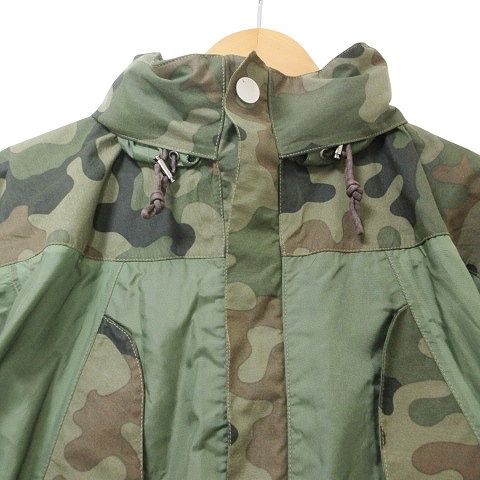 ナイジェルケーボン NIGEL CABOURN ×カリマー K100 パックアウェイシェル ジャケット マウンテンパーカー カモミックス 迷彩  ジップアップ インフード ワッペン 48 M グリーン系 IBO60 X