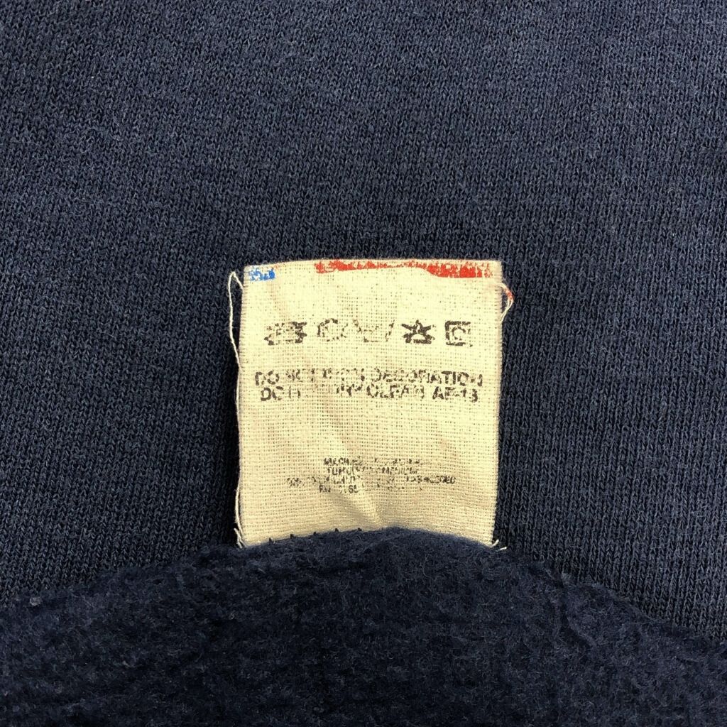 90年代 USA製 FRUIT OF THE LOOM フルーツオブザルーム カレッジ スウェット ネイビー(メンズ L)中古 古着 V0904
