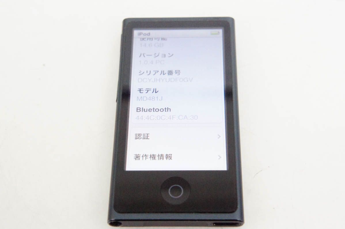 Appleアップル 第7世代 iPod nano 16GB スレート MD481J