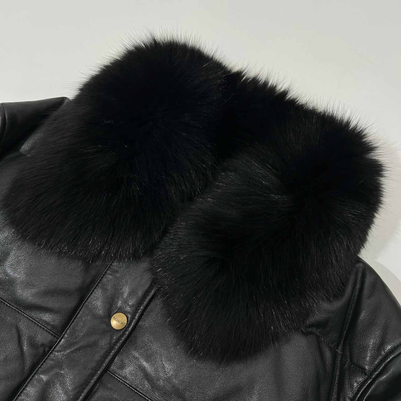 INGEBORG ヴィンテージ　古着　ラム　レザー　ダウンジャケット　ブラック INGEBORG インゲボルグ 羊革 本革 ラムレザー ダウンジャケット /毛皮