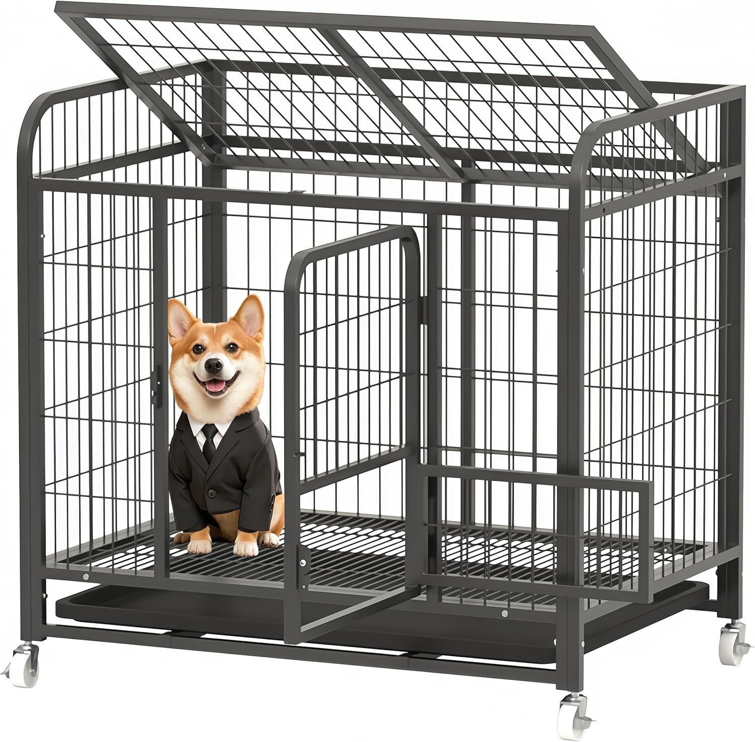 犬 ケージ 屋根付き 大型犬 組立簡単 ペットケージ キャスター付き Amazon | 犬 ゲージ 屋根付き 大型犬 ゲージ 組立簡単 ペット