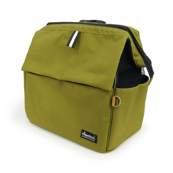 HappyDays ペット用サステナブルリュックキャリー グリーン ペット用品