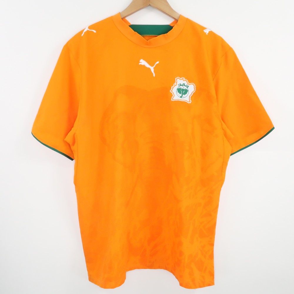 美品 PUMA プーマ サッカー コートジボワール代表 2006 ホーム 半袖レプリカユニフォーム インポートL ポリエステル ゲームシャツ フットボール ヴィンテージ メンズ HU1235A42