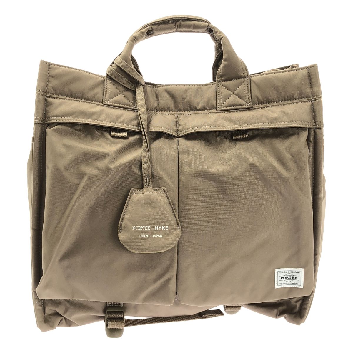 【美品】  HYKE / ハイク | × PORTER 2WAY TOTE BAG ナイロン ショルダー バッグ | サンド | レディース 美品】 HYKE / ハイク | × PORTER 2WAY TOTE BAG ナイロン ショルダー