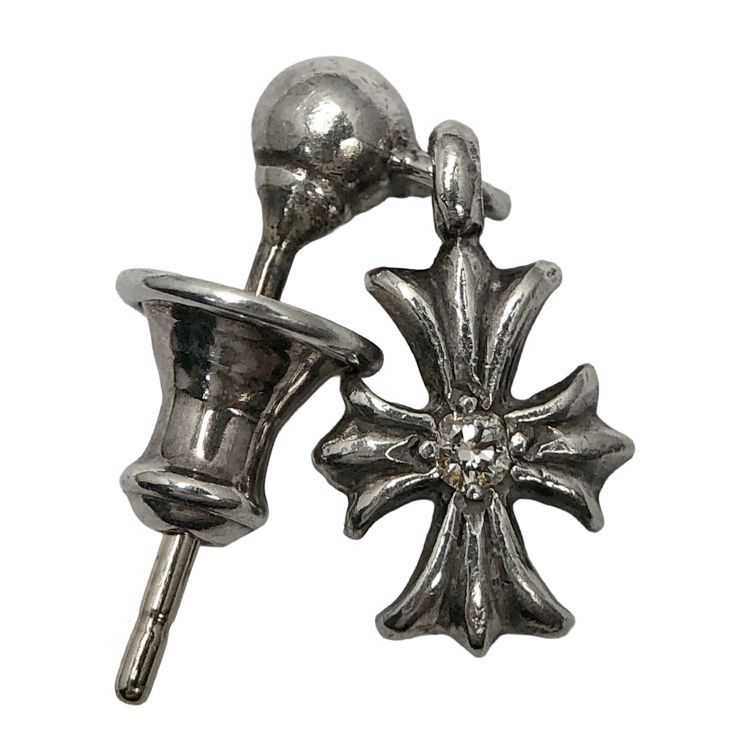 Chrome Hearts クロムハーツ TNY E CH PLS DIA タイニーE CHプラス ドロップ ピアス アフター 1P ダイヤモンド SV925 シルバー