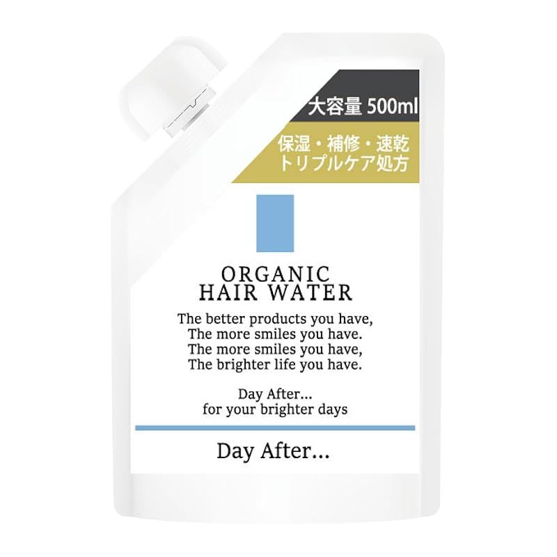 [保湿・補修・速乾のトリプル処方で朝のヘアエステ] 寝ぐせ直しウォーター オーガニックヘアミスト 至極のシトラスフレグランス 500mL ボトル2.5本分 【GMP取得の化粧品部門が独自処方開発の
