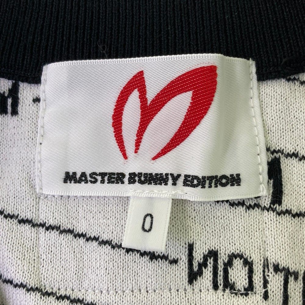 サイズ：0 MASTER BUNNY EDITION マスターバニーエディション  ニットベスト ロゴ ボーダー ブラック系 [240101464535] ゴルフウェア レディース ストスト MASTER BUNNY EDITION マスターバニーエディション ニットベスト
