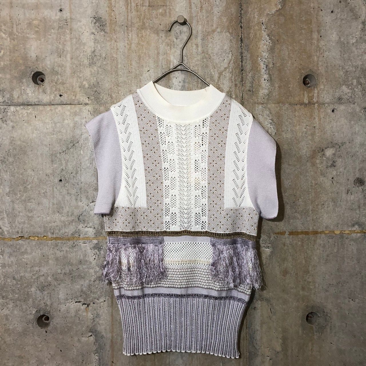 mame kurogouchi(マメクロゴウチ) 19SS SASH JAQUARD SLEEVELESS KNIT