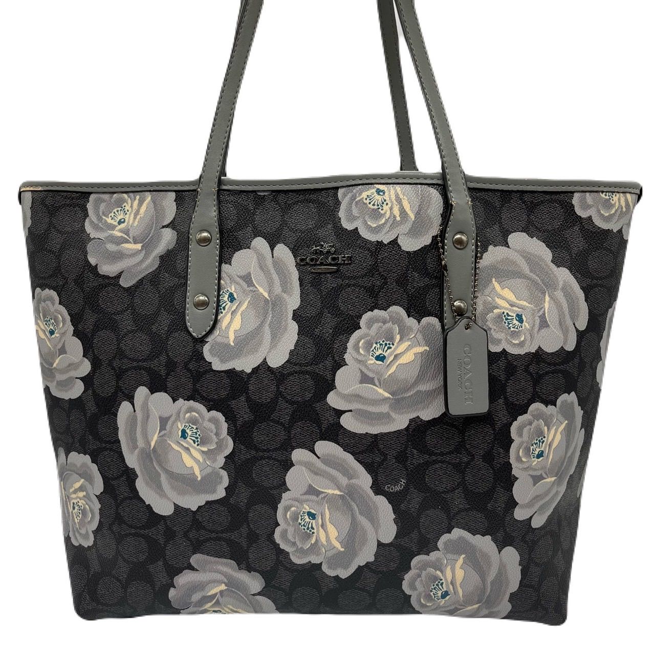 希少色<!-利用不可文字-!>COACH トートバッグ シグネチャー 薔薇
