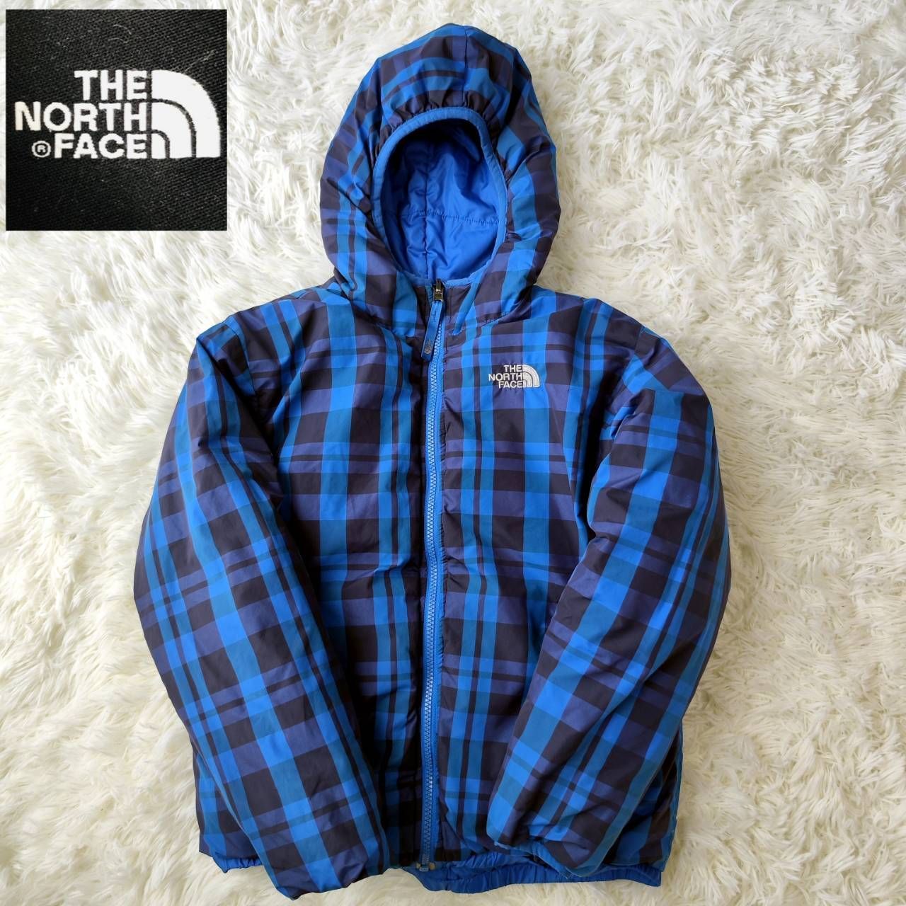 ノースフェイス キッズ プリント ダウンジャケット 130cm チェック柄