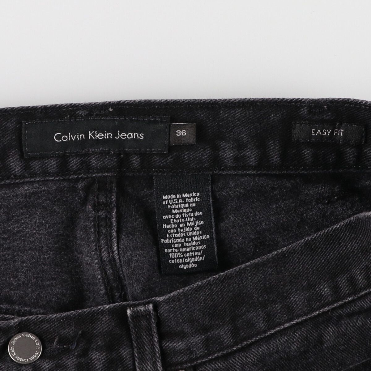 Calvin Klein (カルバンクライン) ボタンフライ ストレート ジーンズ 