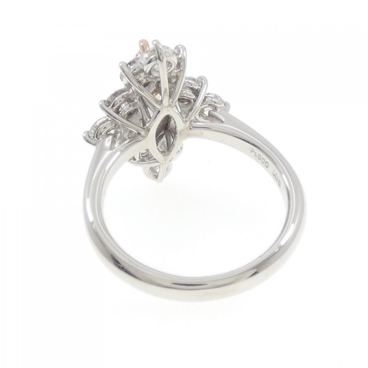 最終交渉可JF117★高級 ダイヤモンド0.5ct K18PG リング PT/K18PG/K18YG ダイヤモンド リング 0.897CT VLP VS1