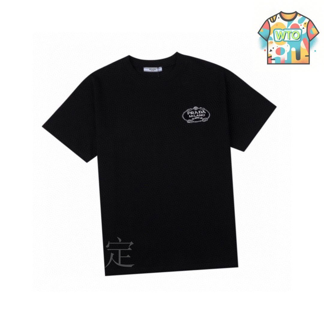 超美品PRADA ブラック Tシャツ Sサイズ クマ刺繍 国内発送☆PRADA】刺繍入り インターロック Tシャツ (PRADA/T