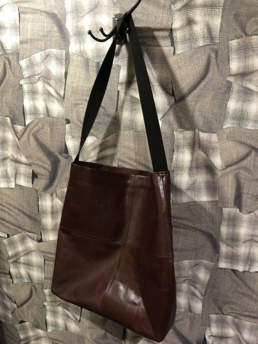 SUNSEA サンシー LP Carrying Bag ショルダーバッグ 牛革 ブラウン FK