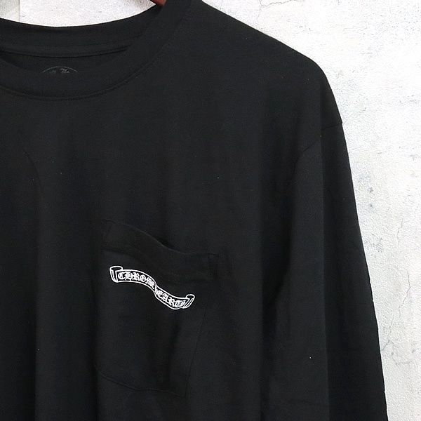 新品 CHROME HEARTS スクロールラベル 黒 ロンT 長袖 CHROME HEARTS 銀座店 クロムハーツ 新品 スクロールラベル ロンT