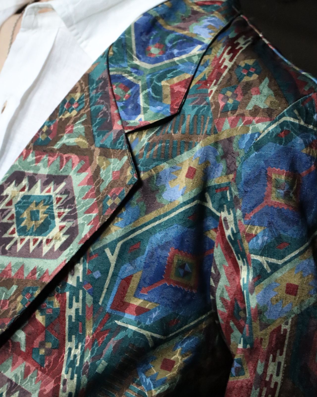 USA made native pattern × jacquard padless tailored jacket USA製 