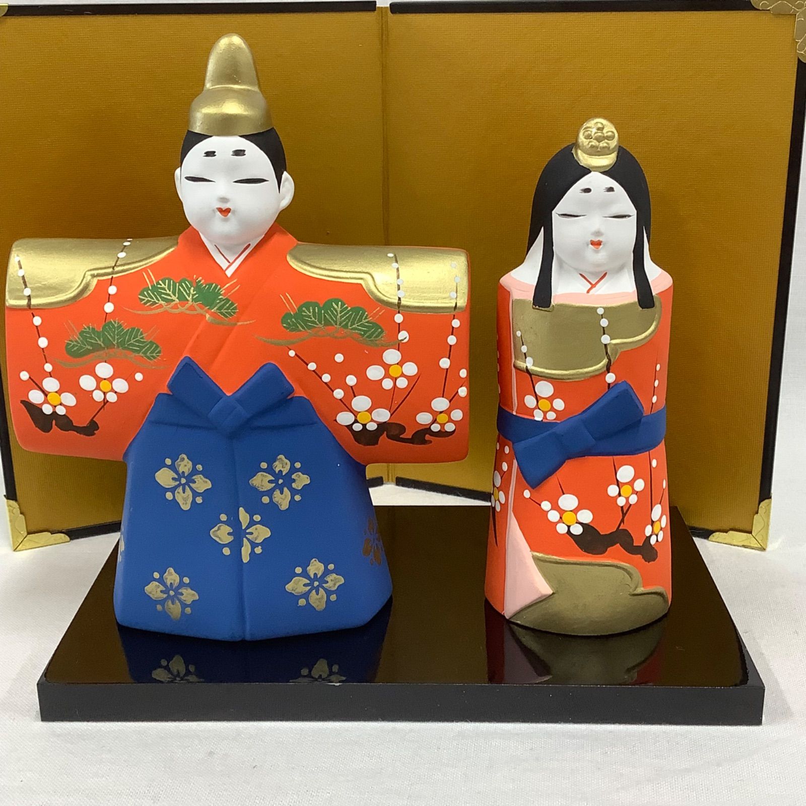 雛人形 昭峰作 立ち雛 親王飾り 金屏風 陶器 D000 - メルカリ