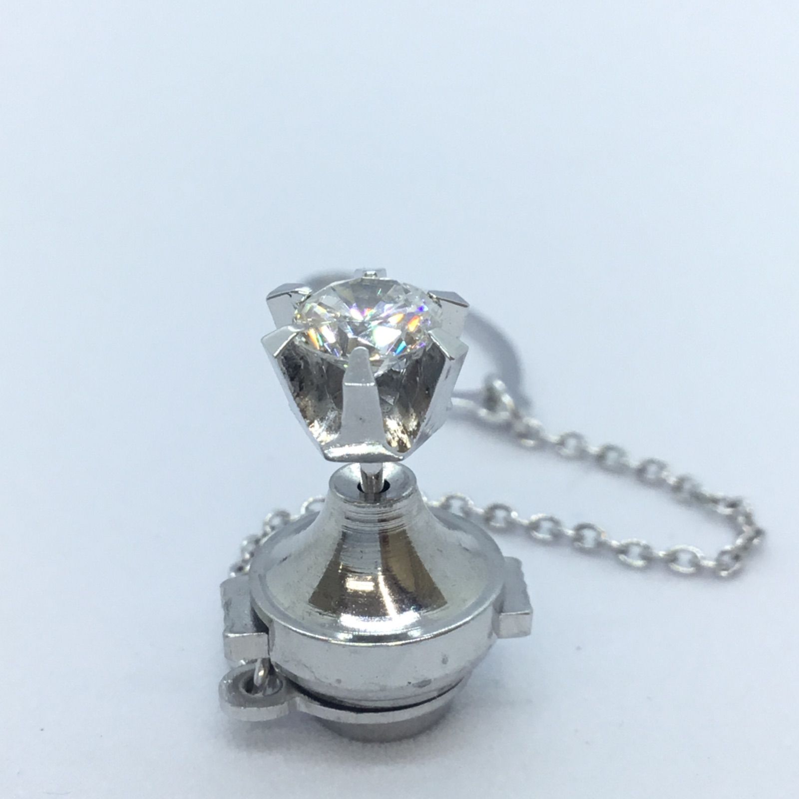 ♪ 美品 ♪?未使用品 CZダイヤ タイタック ／ シルバー製品 