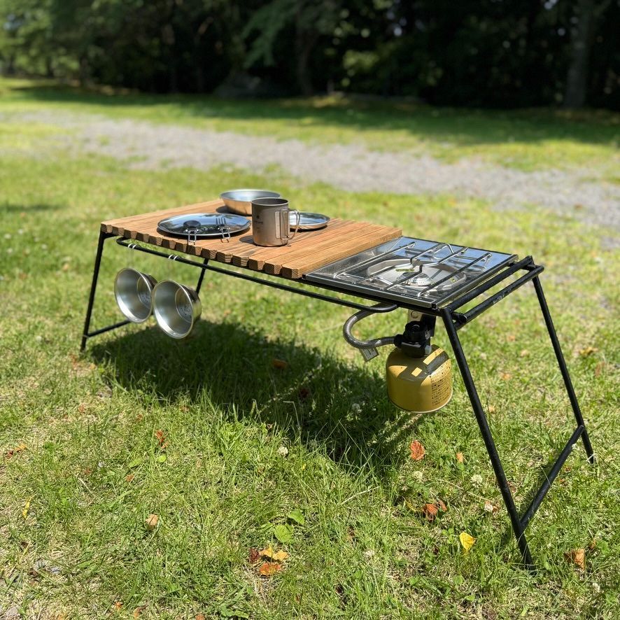 IGT対応 折りたたみアイアンテーブル ジャコビーン色-フラットバーナー
