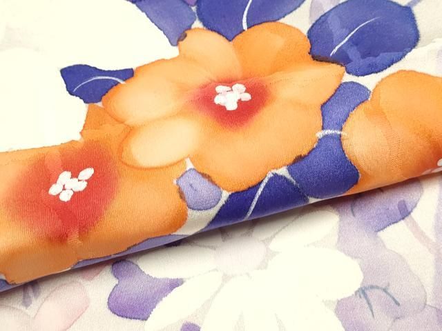 平和屋着物▽豪華振袖 手描き 草花文 暈し染め 正絹 逸品