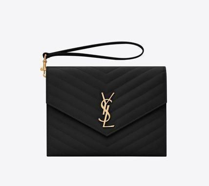 SAINT LAURENT】 新品・未使用 モノグラムキルティングクラッチバッグ