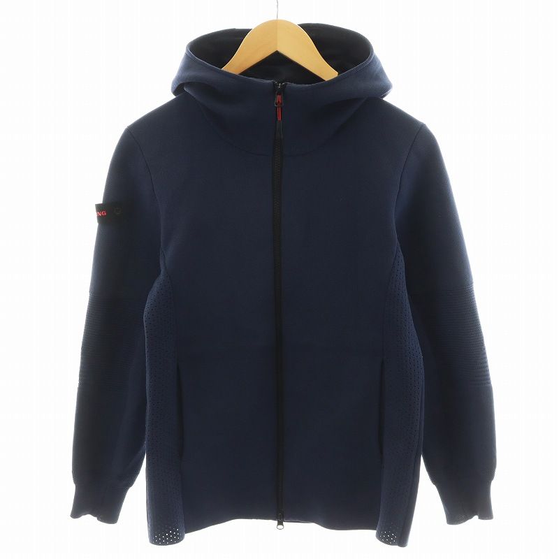 ブリーフィング BRIEFING KNIT PARKA ニットパーカー ロゴ ジップアップ ゴルフウェア L 紺 ネイビー BRG223M23 |AN40 GY38 MT