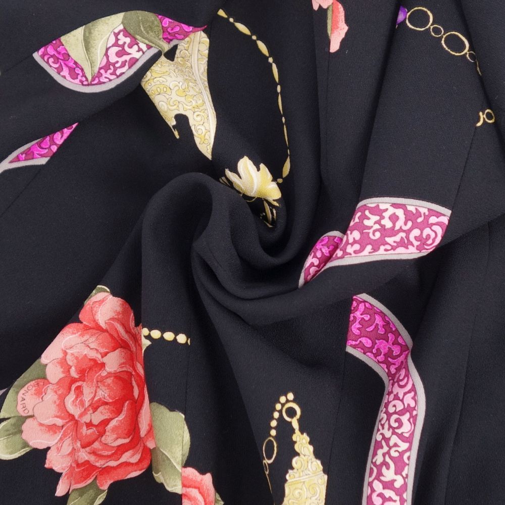 極美品 レオナール LEONARD FASHION ジャケット ノーカラー 花柄