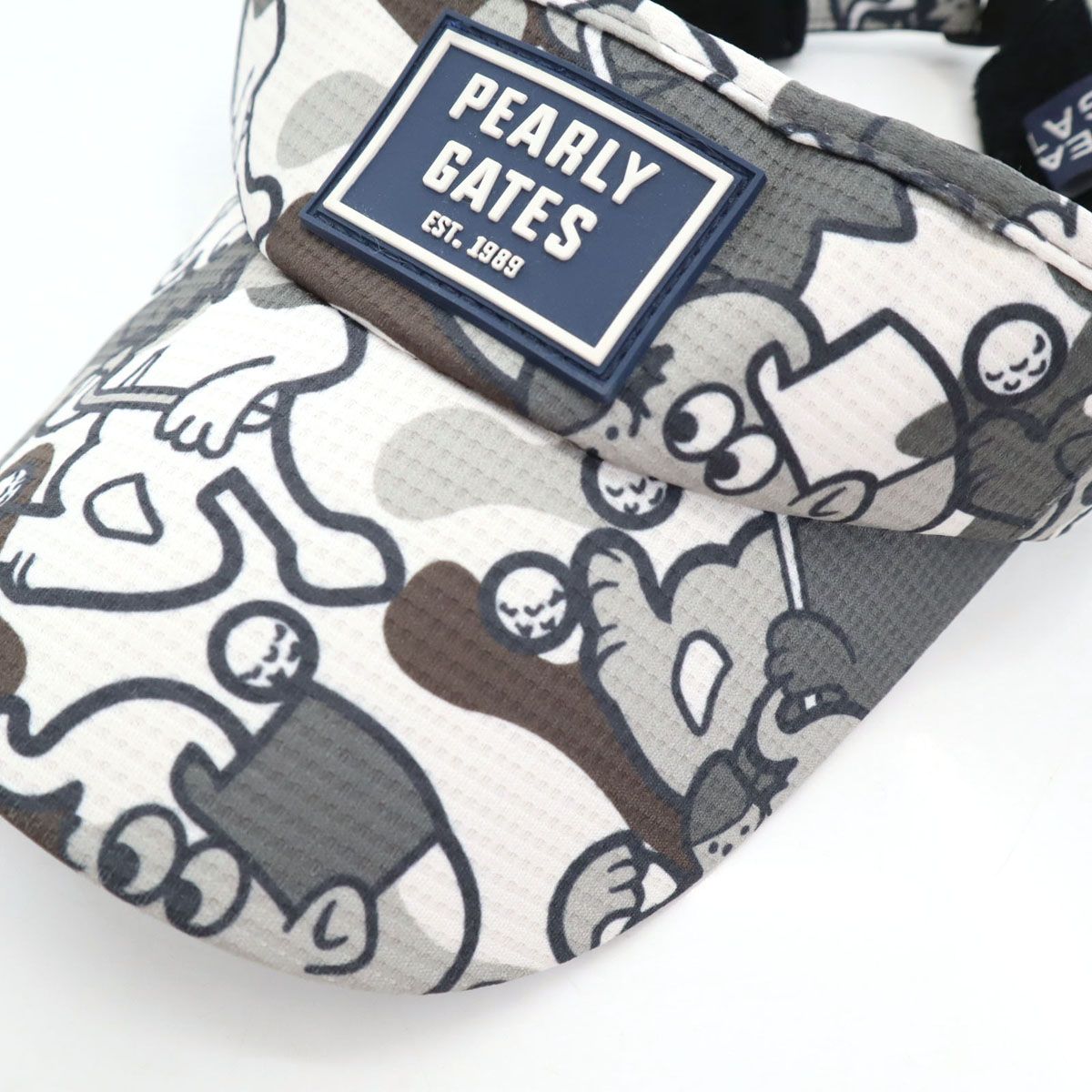PEARLY GATES パーリーゲイツ 総柄 サンバイザー ホワイト 帽子