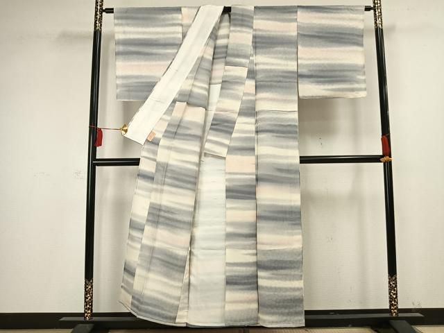 平和屋着物○上質な小紋 霞文 天目暈し 正絹 逸品 未使用