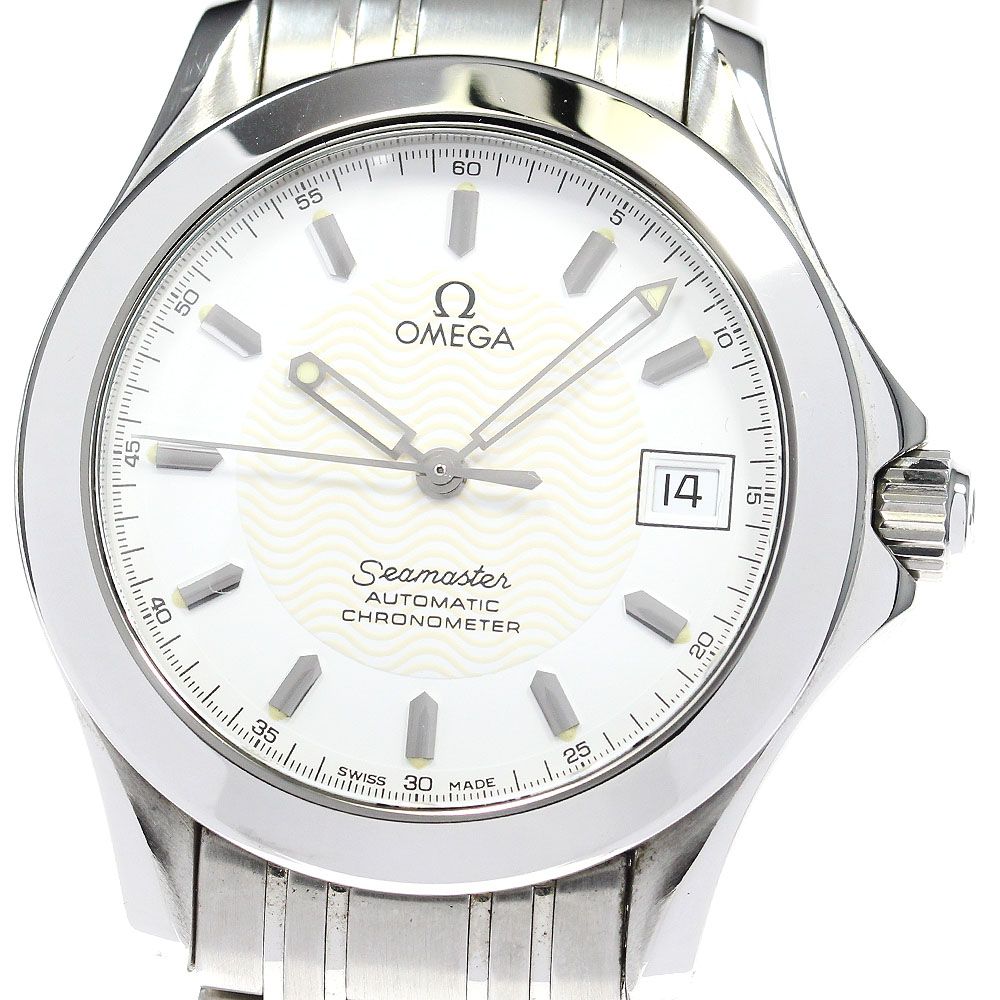 ■綺麗【OMEGA オメガ 2501.81 シーマスター 自動巻き クロノメーター 120M 青文字盤 ブルーダイアル 波模様 メンズ 36mm】SH-7907 お08065⁄OMEGA オメガ⁄シーマスター⁄自動巻⁄メンズ腕時計⁄クロノ