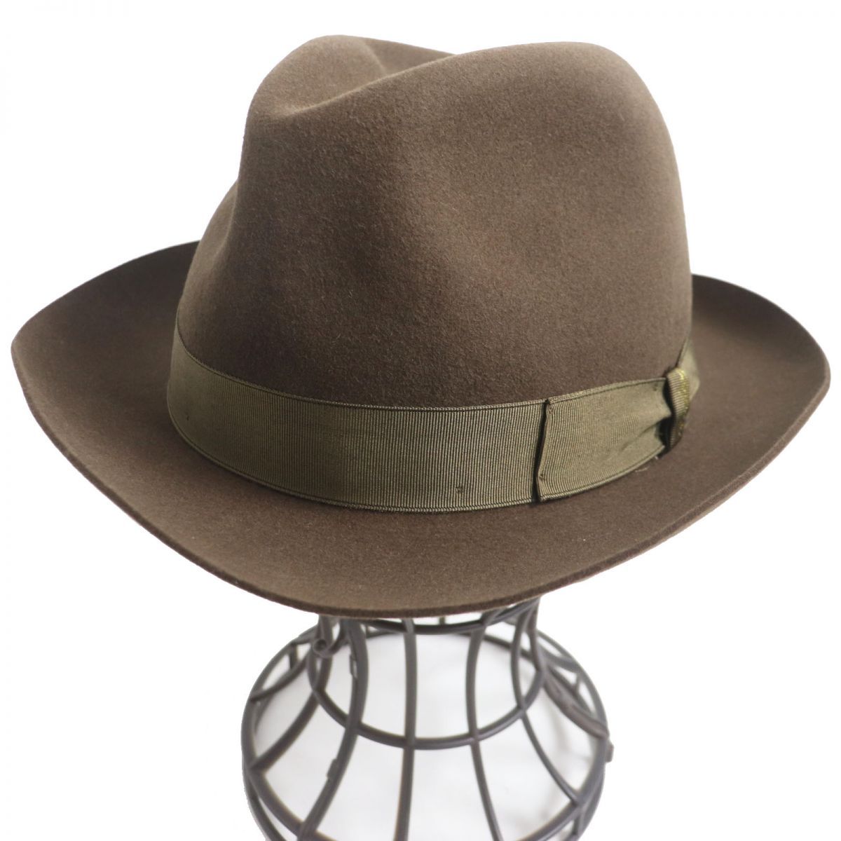 Borsalino ラビットファー 中折れフェルトハット ボーラーハット 58