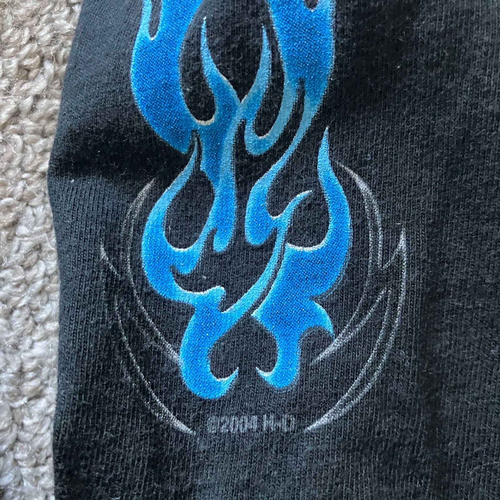00s Harley Davidson blue Flame Y2K 2004 当時もの ロンT