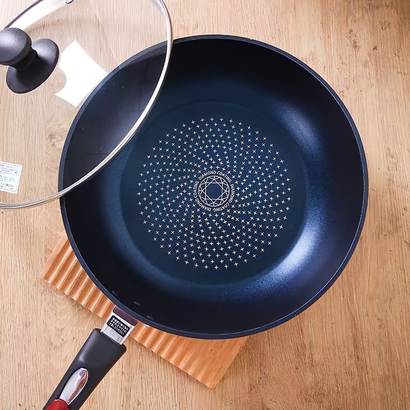 28cm 不粘ステンレス製フライパン 赤色ハンドル IH対応 耐久性抜群